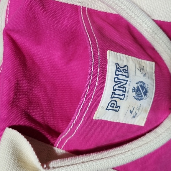 VINTAGE VS PINK 2010 CANVAS LOVE PINK LARGE TRAVEL DUFFEL BAG - Picture 2 of 13